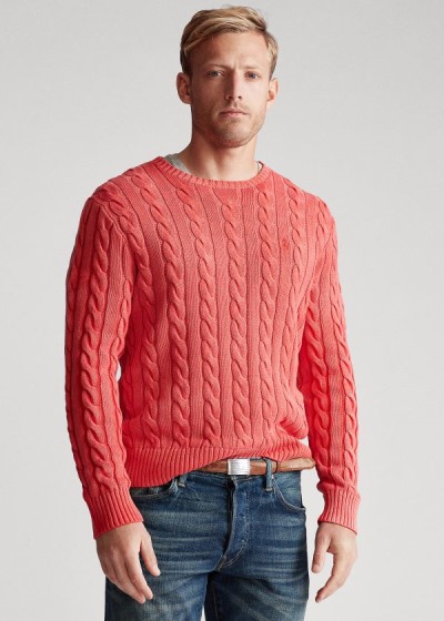 Sueter Polo Ralph Lauren Hombre Coral - Cable-Knit Cotton - UNMQK4635